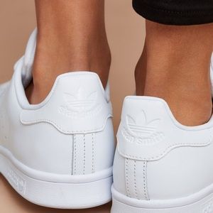 all white stan smith sneakers